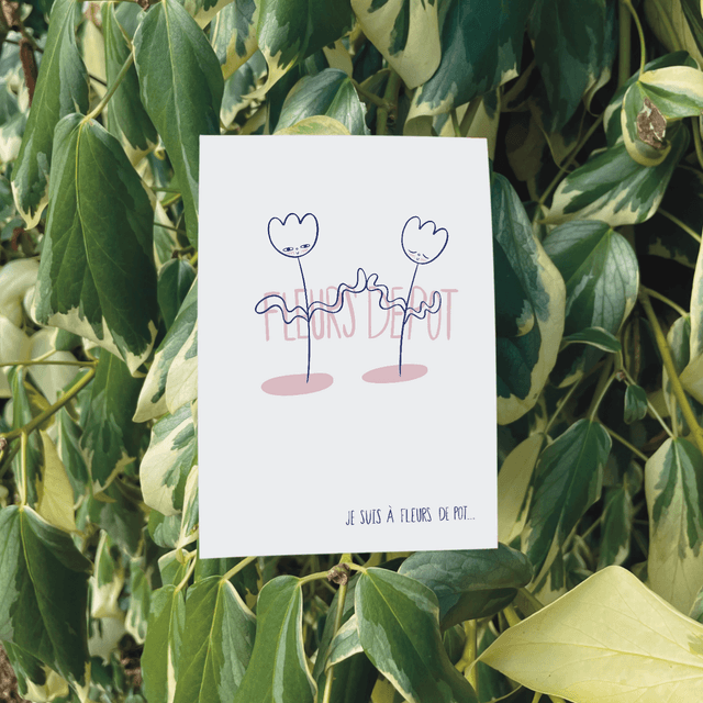 Carte postale &quot;à fleurs de pot&quot;